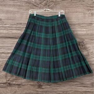 Vintage Green and Blue Plaid Nat Gordon Kilt Skirt